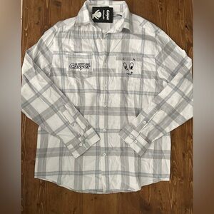 NWT Cakeworthy Casper Unisex Flannel Shirt size Large